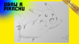 Como dibujar a PIKACHU ( directo y sin tecnicas) | How to draw PIKACHU