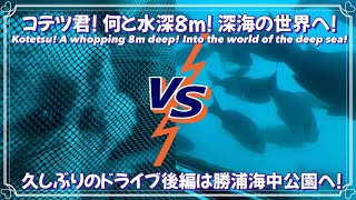 コテツ君!何と水深8m!深海の世界へ!久しぶりのドライブ後編は勝浦海中公園へ!