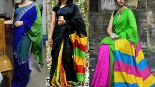 Multicoloured Khadi Cotton Sarees