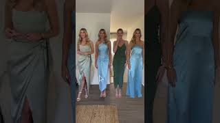 How To Style Mismatched Bridesmaid Dresses: blue & green #bridesmaids