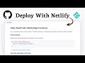 How to deploy a GitHub project on Netlify