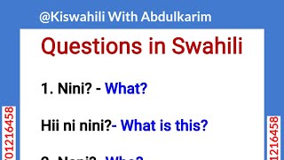 Learn Swahili: \