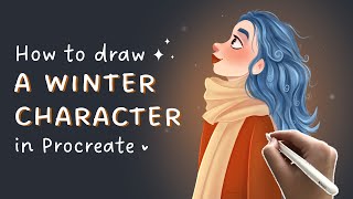 ❄️ how to draw a cartoon character in Procreate | winter edition | full process 👩