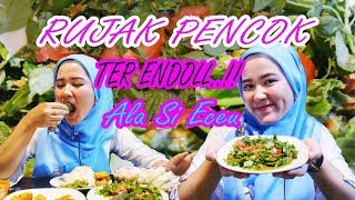 Makan rujak pencok | rujak pedas | rujak pencok + udang rebon