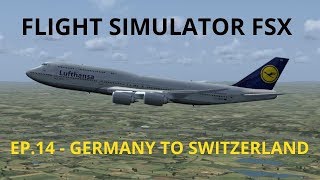 FSX Flight Simulator - Germany to Switzerland. Ep14