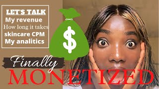 I FINALLY got MONETIZED on YOUTUBE after 1 YEAR! (skincare creators cpm, analytics &more)