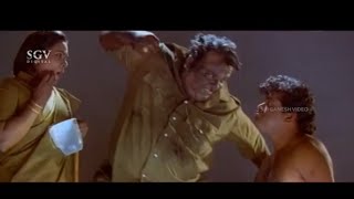 Police Doddanna Tortures Tennis Krishna Comedy Scene | Cheluva Kannada Movie| Ravichandran| Umashree