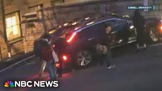 Cornell University president accused of backing into student in parking lot confrontation