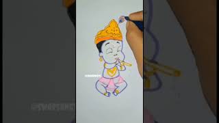 🚩 Krishna Janmashtami Drawing #shorts #janmashtami #krishnadrawing #ytshorts