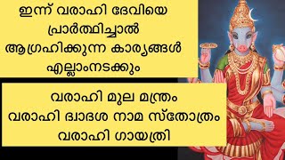 വരാഹി ഗായത്രി, മുല മന്ത്രം, ദ്വാദശ നാമ സ്ത്രത്രം Varahi gayatri Malayalam Dwadasastotram Malayalam