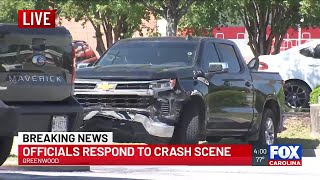 Law enforcement pursuit ends in wreck in Greenwood, officials say
