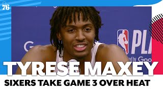 Tyrese Maxey reacts to Embiid's return and Sixers huge Game 3 win over Heat | Sixers Postgame Live