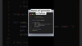 Name art generator program in python. #codingbat #codeswiftz #programming #tutorial