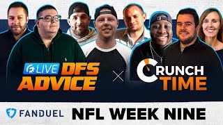 FANDUEL & DRAFTKINGS LIVE NFL DFS PICKS & STRATEGY: WEEK 9