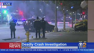 Woman Killed After Crashing Car Into Pomona Building