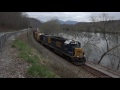 two trains on the csx james river subdivision