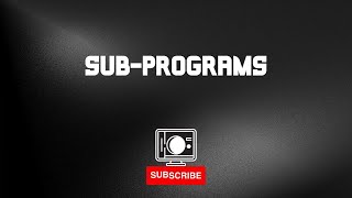 GCSE OCR Computer Science || Sub programs