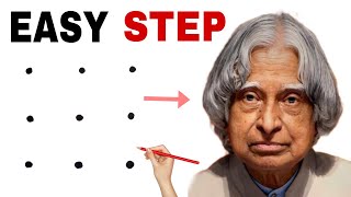 Dots turns into Dr. APJ Abdul Kalam Drawing // Independence day drawing