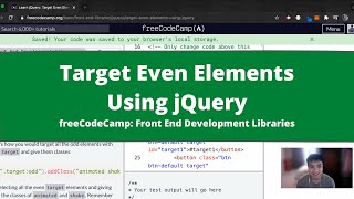 Target Even Elements Using jQuery (jQuery) freeCodeCamp Tutorial