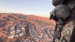 California Army National Guard members view wildfire devastation