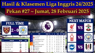 Hasil Liga Inggris Tadi Malam - West Ham vs Leicester City - EPL 2024/2025 Pekan 27