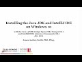 Practical Java: Installing the Java JDK and IntelliJ on Windows 10