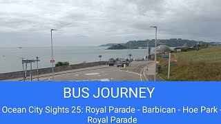 🇬🇧 BUS JOURNEY (TIMELAPSE) | Plymouth Citybus Ocean City Sights 25: Royal Parade ➔ Barbican (\u0026back)