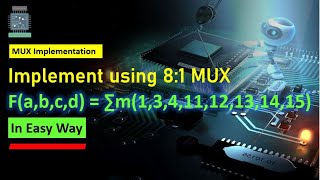 Implement given Boolean Function using mux | Boolean function using 8:1 MUX