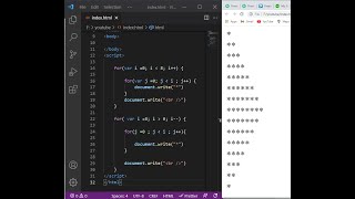 How to print star pattern in javascript | for loop in javascript | start pattern |