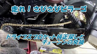 はしれ！　さびさびビラーゴ　その１２　スプロケ＆チェーン交換