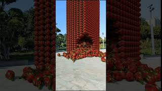 Beauty bumps into dragon fruit while walking🤯3D Special Effects   3D Animation #shorts #vfxeffects