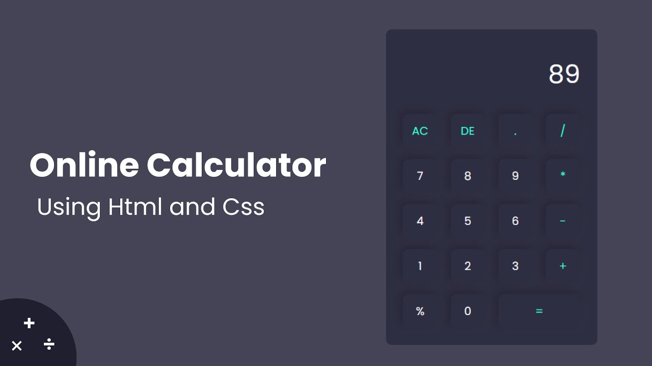 How To Create A Calculator Using HTML And CSS - YouTube