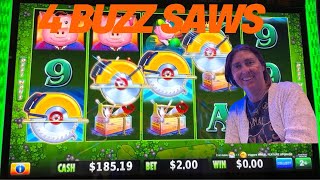 💥💥💥FREE FEATURE GAVE ME 4 BUZZ SAWS #slotsisterssocal #huffandmorepuff #buzzsaw #palacasino