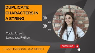 Find duplicate character in a string in python