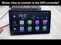 binize how to connect to wifi correctly