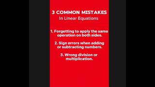3 Common Mistakes Students Make in Linear Equations | Math Simplified