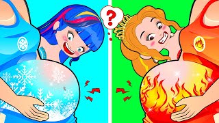 Hot Pregnant vs Cold Pregnant! | Awkward Pregnancy Situations With the Fire and Icy Girl