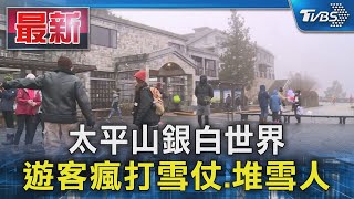 太平山銀白世界 遊客瘋打雪仗.堆雪人｜TVBS新聞 @TVBSNEWS01