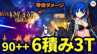 【FGO】宝具1シエルでも可能! 6積み 3ターン 90++ ザッハーク城「集めよドラゴンパワー! 龍神の影」(NP1 OK) CIEL 6CE 3TK【マイリトルドラゴン】