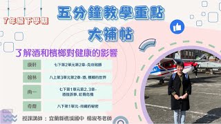 [五分鐘教學重點大補帖] 藥物教育主題 -「了解酒和檳榔對健康的影響」