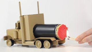 🔥 Cool Matches Powered Cardboard Jet truck 🔥
