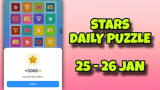 Stars Daily Puzzle 25 - 26 January | Today Stars Daily Combo | Stars Puzzle Durov | AGP #2