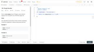 LeetCode 136. Single Number JavaScript Solution: One Line