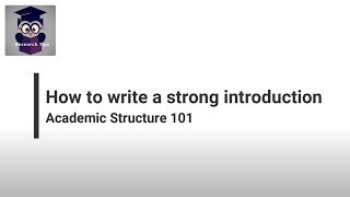 How to write a strong introduction