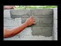 How to change block wall becomes Stones using sand and cement