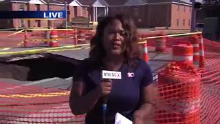 A sinkhole discovered in downtown Terre Haute