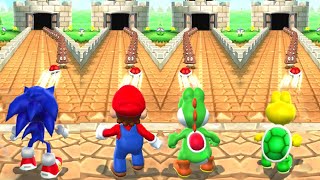 Mario Party 9 Step it Up - Sonic vs Yoshi vs Mario vs Koopa Troopa (Master CPU)