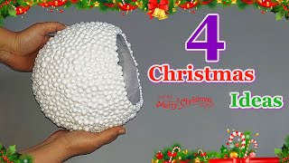 4 Easy Affordable Christmas Decoration ideas from Styrofoam Balls | DIY Christmas craft idea🎄501