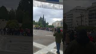 Evzones Greek Presidential Guard ( Τomb of Unknown Soldier ) Monument in Athens (25-12-2024)