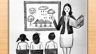 Teacher's Day Drawing | Teacher's Day Drawing Easy | World Teacher's Day Card | Teacher's Day 2021